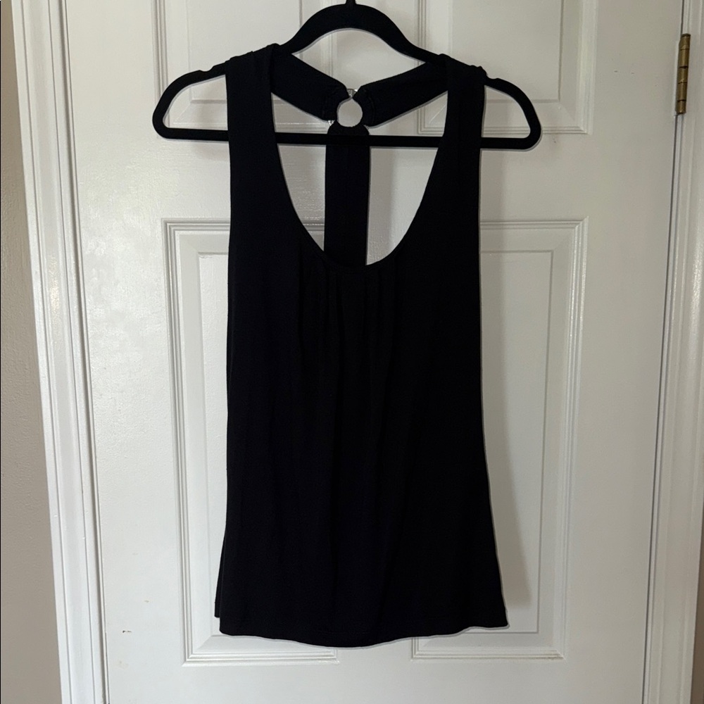 White House Black Market Black Keyhole Tank Top